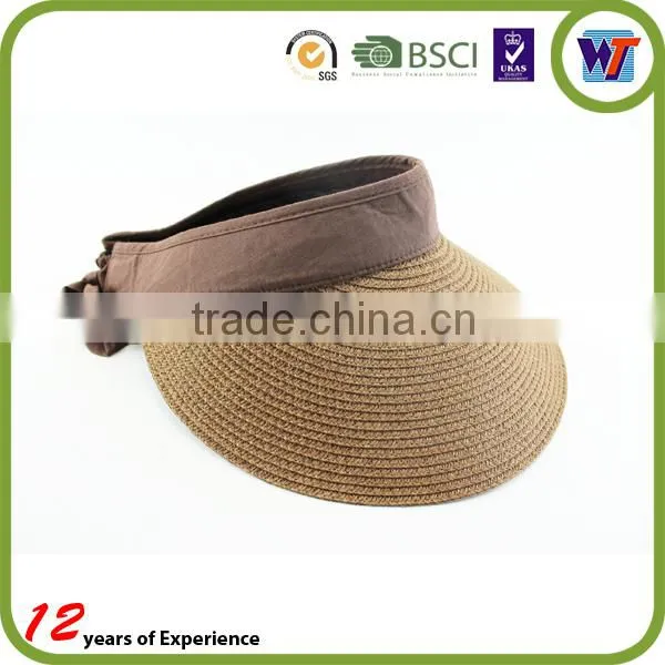 2015 Designed Wholesale Custom Straw cap beach Flower Sun Visor hat