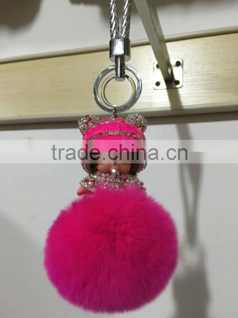 2015 fashion fox fur chain dyed color chain