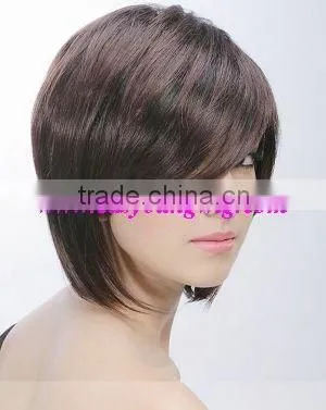 Fashion long bang synthetic short hair style wig, pull through wigs