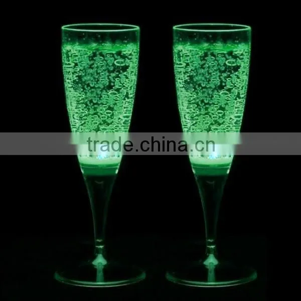 fancy Liquid active led champagne glass colorful Light Up Champagne glass