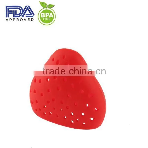 New Designed Silicone Tea Infuser/Silicone Tea Strainer/Strawberry shape silicone tea bag