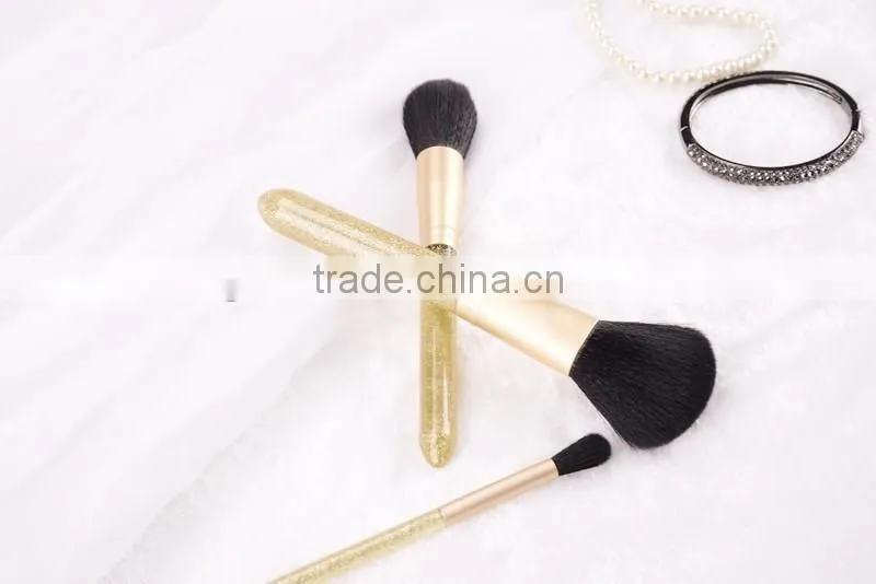 3pcs kabuki glitter makeup brush set,synthetic makeup brush set professional