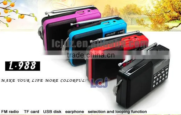 L-988 portable DC 5V mini speaker with usb input