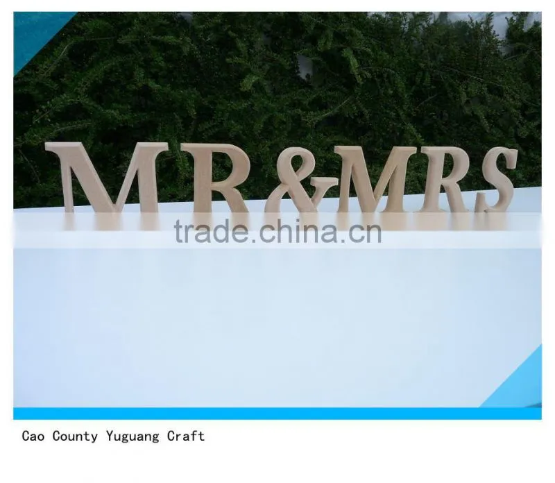 2015 hot sell wedding decor Mr and Mrs Signs for Sweetheart