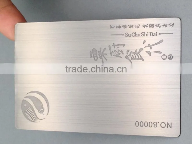 Promotional stainless steel metal business card with magnetic stripe