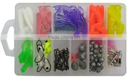 fishing accessories kit for kids fishing with plastic box