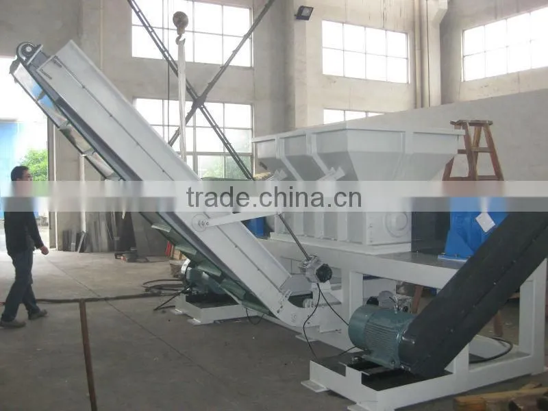 wood and plastic double shaft shredder
