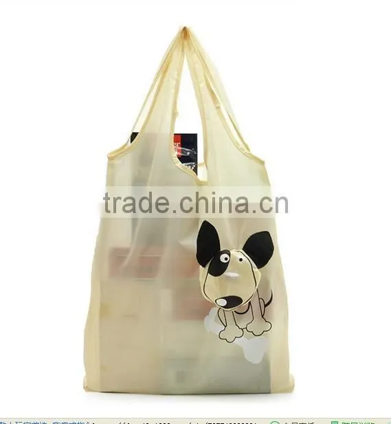 Custom promotional nylon polyester cute foldable shopping bag for advertising