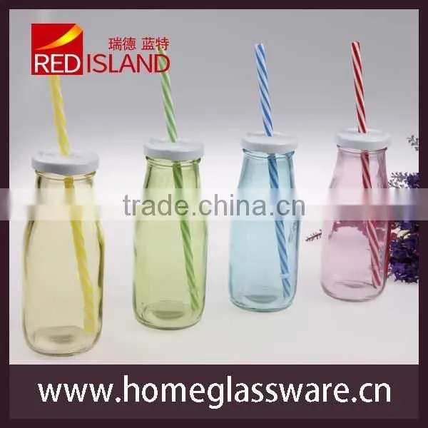 small glass milk bottle juice bottle 11oz