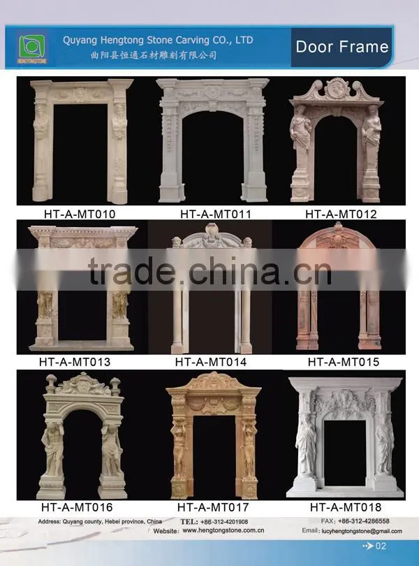 Decorative Natural Stone Arch Door Surround with Angel Design