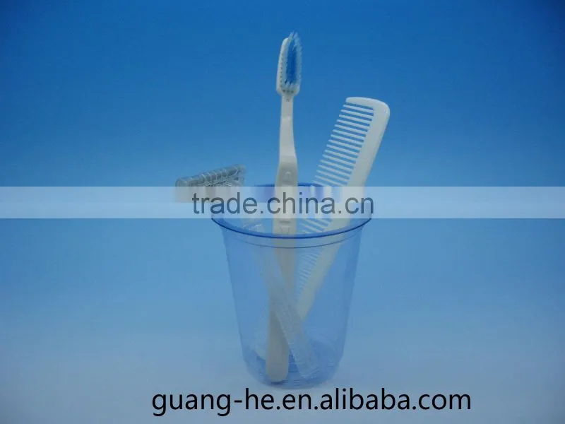 Biodegradable disposable PLA/polylactic acid plastic comb,toothbrush and razor for hotel