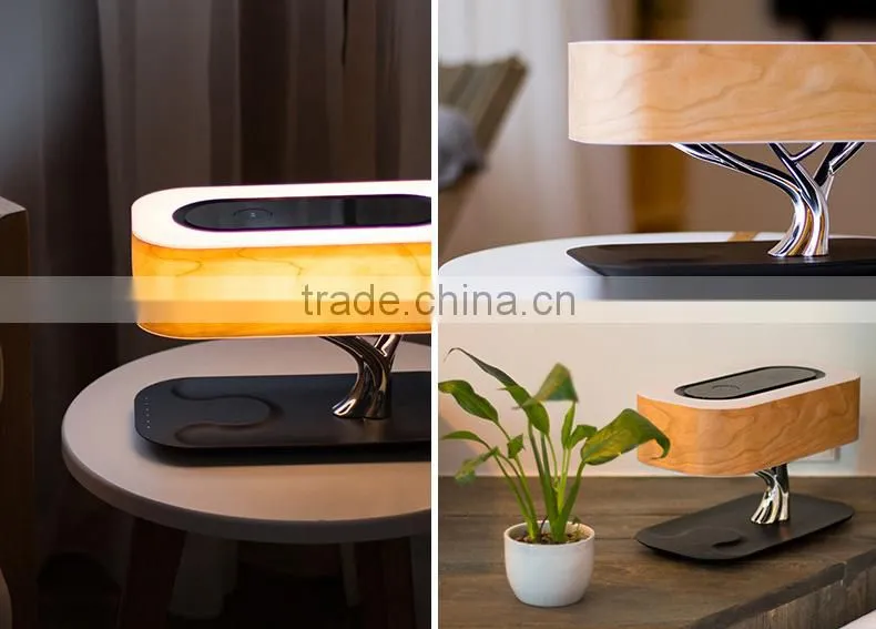 Multimedia Loudspeaker With Atmosphere Lamp. Wireless Charge Bluetooth Speaker Box Night Light for Bedroom