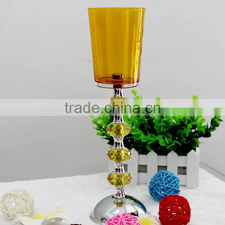 glass goblet candle holder for home decoration