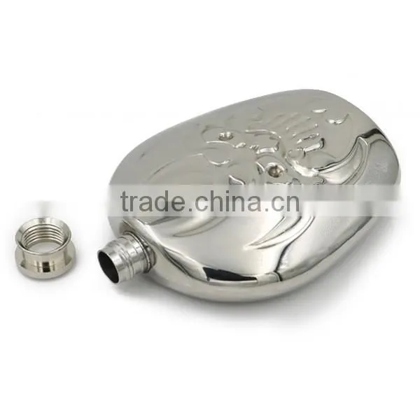 Stainless steel hip flasks laser welding mirror demon wine bottle 6 oz
