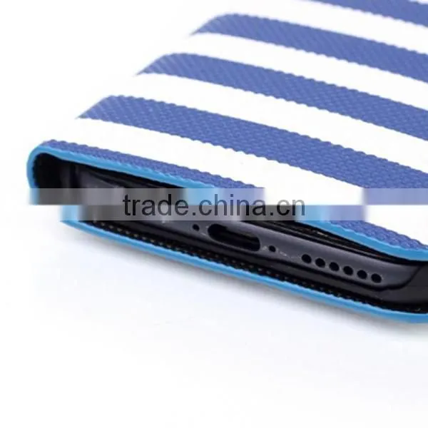 Stripe flip wallet leather case, smart phone leather case for iPhone6
