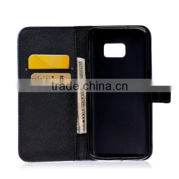 PU leather carton phone case for Samsung S7