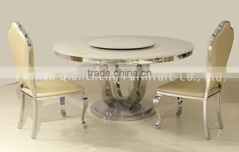 marble round dining table for 6 people with lazy susan hotel furniture