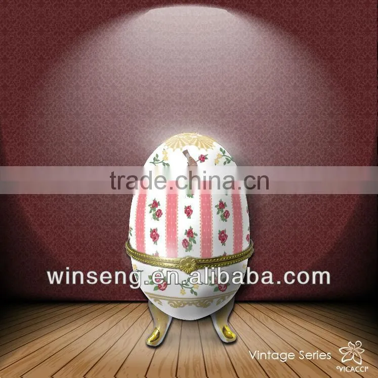 Wholesale Porcelain Egg-shaped Trinket box ornaments