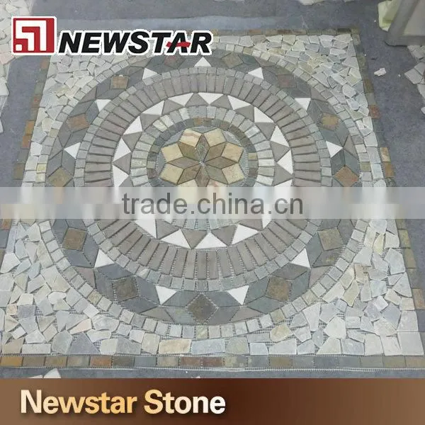 Slate garden mosaic tile floor
