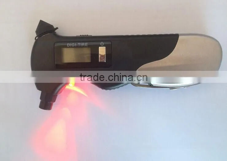 Multifunction Digital Auto Tire Pressure Gauge with LED light and knife