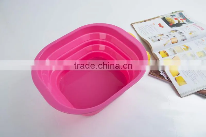 Silicone folding pots vegetables wash basin car portable fishing water bucket