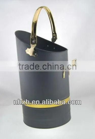 home fireside 17inch matte black metal coal scuttle