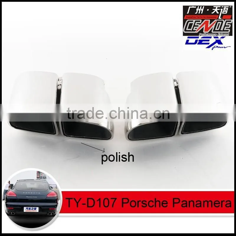 auto tuning stainless exhaust tips in exhaust system for Panamera