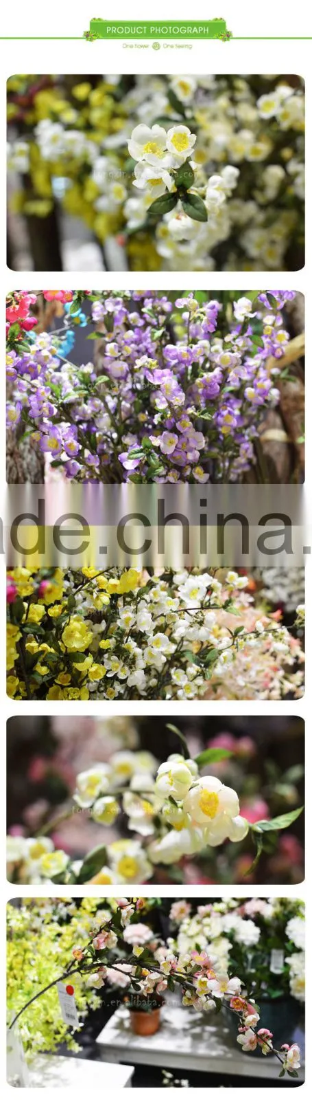 wholesale artificial silk flower for home decoration fabric apple flowers