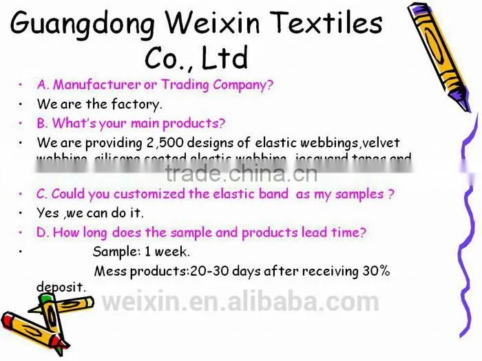 Jacquard Elastic Webbing for underwear and panties