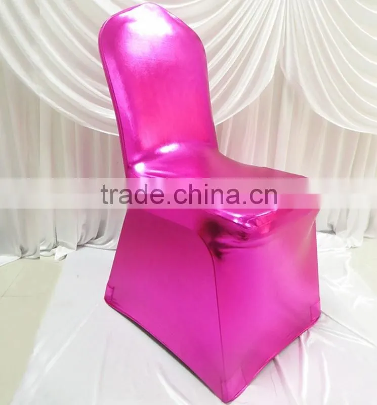 16 Color Bronzing Shine Elastic Spandex Banquet Chair Cover For Wedding Use 100PCS MOQ
