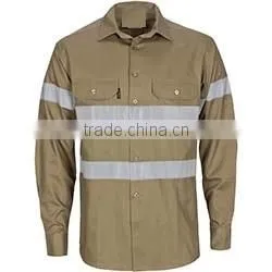 2016 OEM 88% Cotton/ 12% High Tenacity Nylon 238gsm fire retardent high vis shirt 3M reflective tape