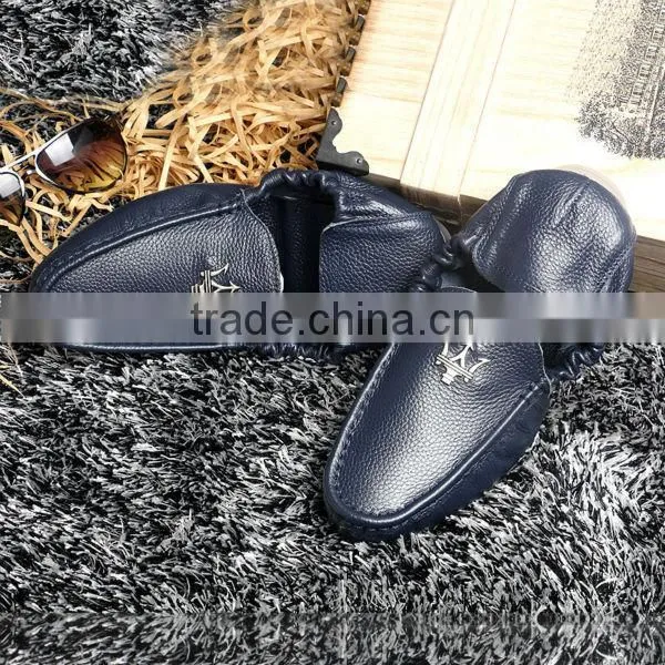 top layer leather soft casual shoes for men fashion have sample, full grain cow leather peas shoes casual for male