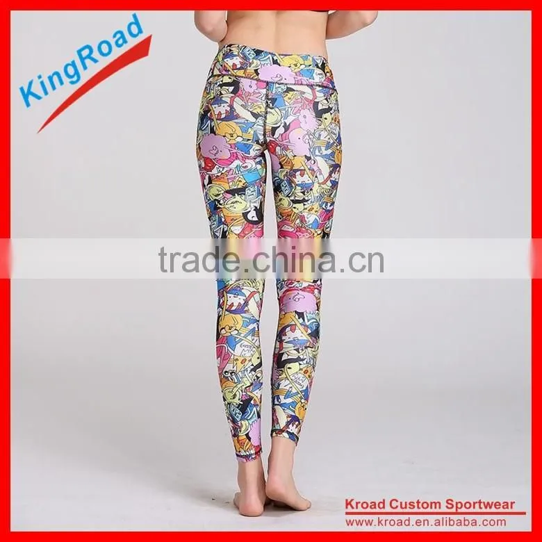 Nylon Spandex Dry fit Custom Compression Pants sport Yoga Tights