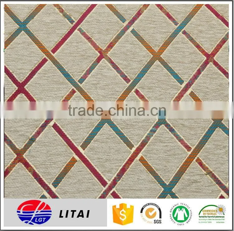 Yard Dyed Jacquard woven 80% polyester 20% Metalic Microfiber