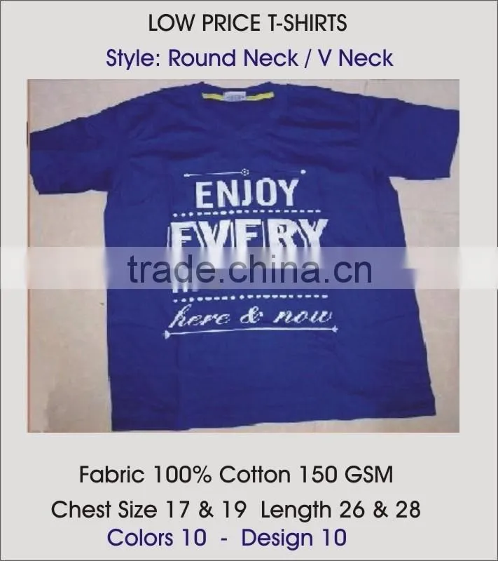 V Neck Cotton T-Shirts printed custom designs low price