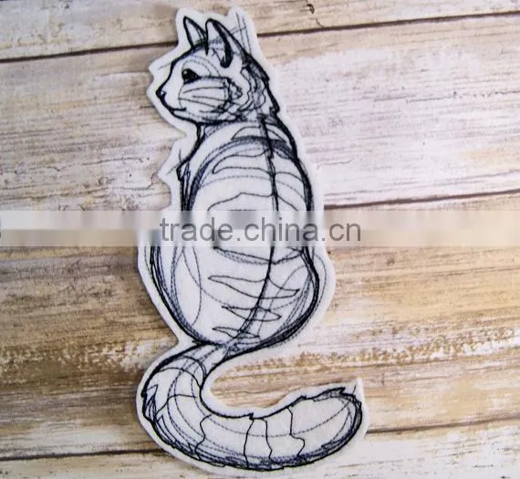 Custom high quality embroidered Cat demon, fox demonpatch for clothes embroidery patch made in china choose size/color