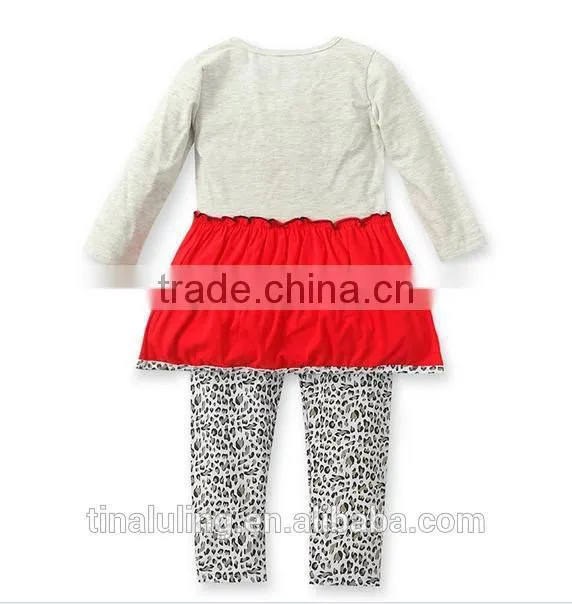 2015 new christmas holiday clothing sets kids Christmas girls outfits children clothing