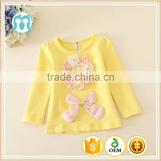 Fall and winter in stock 2015 children's clothing t-shirts for girls Cartoon undershirt tops 5pcs/lot 100-140 Kids clothes