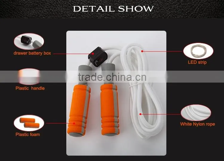Promotion OEM nylon pp sparkling jumping rope/skipping jump rope