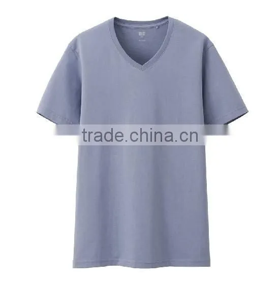 Cotton mix spandex deep v t-shirts with cheap price