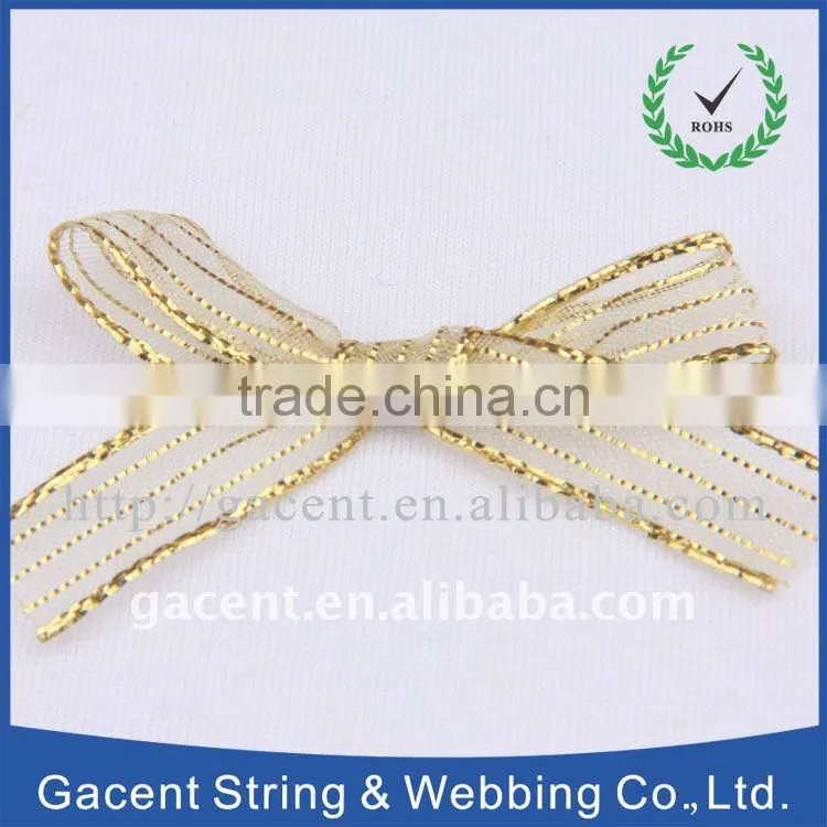 golden taffeta bows for gift packing