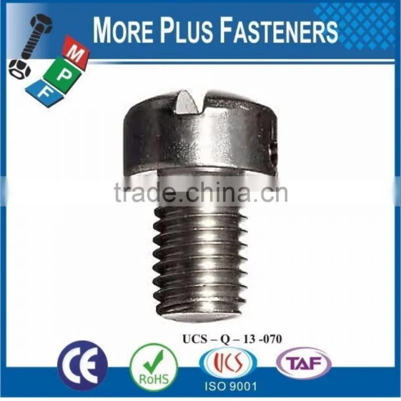Made in Taiwan Slotted Fillister Stainless Steel Zinc Drilled Fillister Head Machine Screw