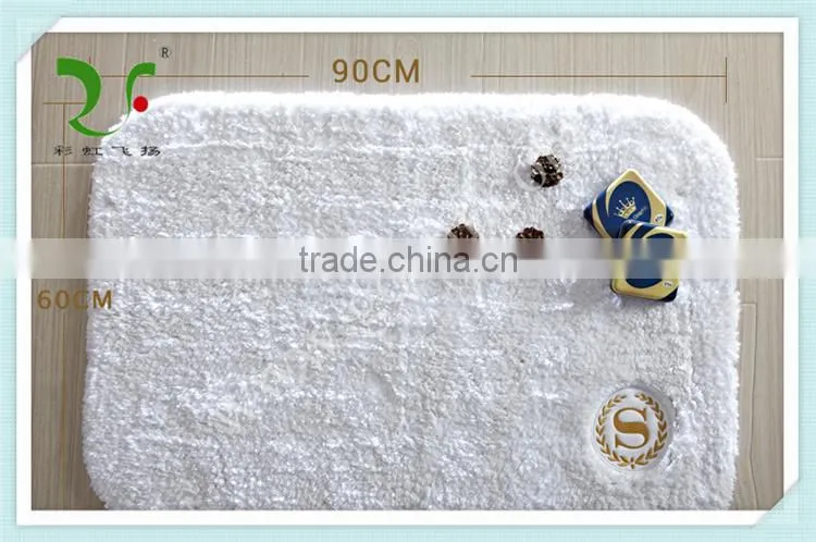 Top quality 5 star standard hotel embroidery terry cotton bath mat