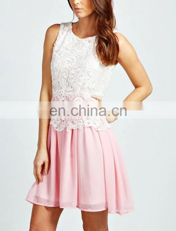 CHEFON Women fashion formal elegant lace blouse and skirt 2016
