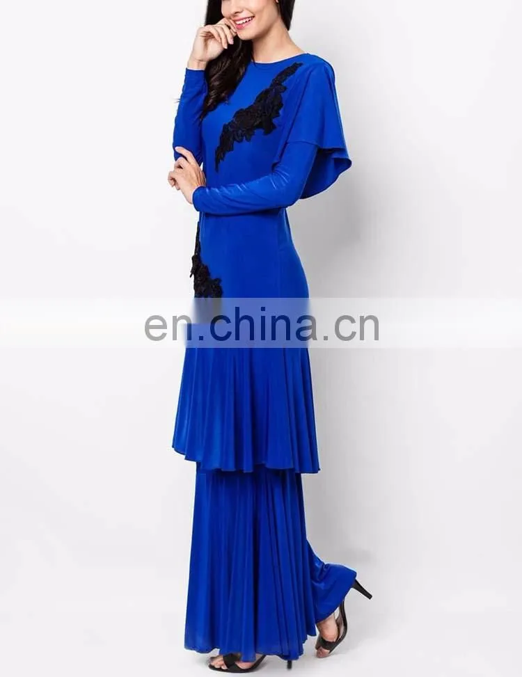 100% polyester beaded light blue wholesale price muslim dress