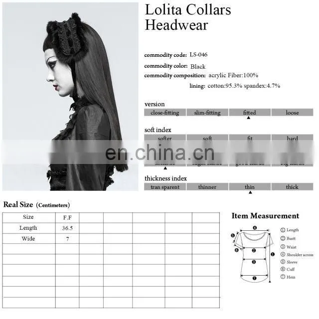 Pyon Pyon gothic lolita black collar-headband LS-046
