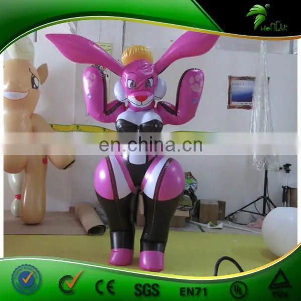 Customized Hongyi Inflatable Fox Suit , Hot Sale Sexy Animal Pink Costume