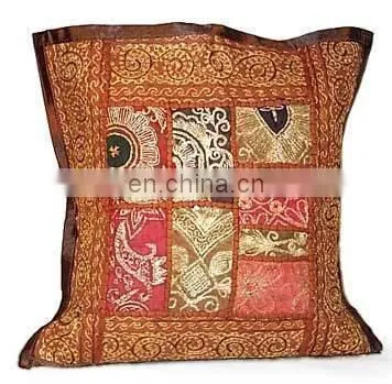 Silk Cushion Cover,Sari Patchwork Cushion Cover