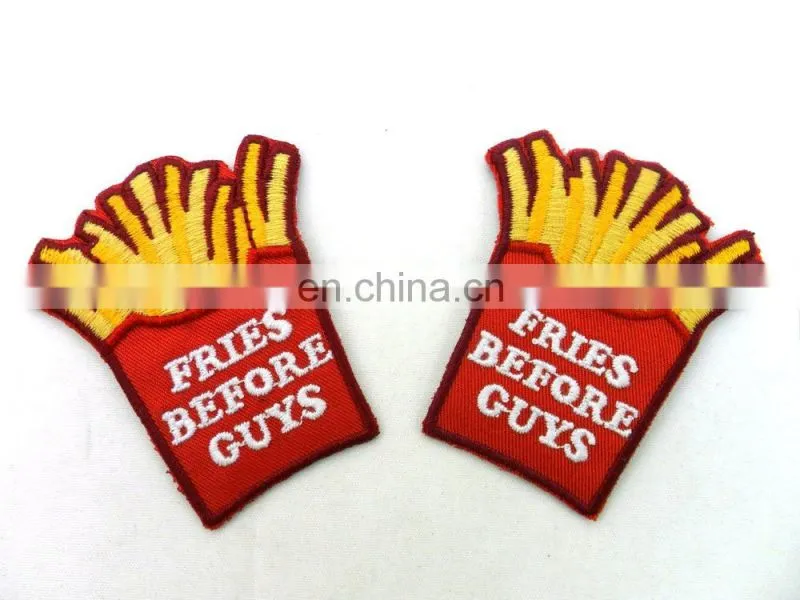 customized heart polyester embroidery patch embrodered iron patch