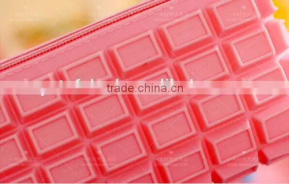 Chocolate shape Custom pencil bag fancy zipper lock pencil bag